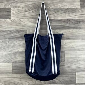 Pink Victoria's Secret Tote Bag Womens Blue Velvet Dual Handle‎ Zip Casual Basic